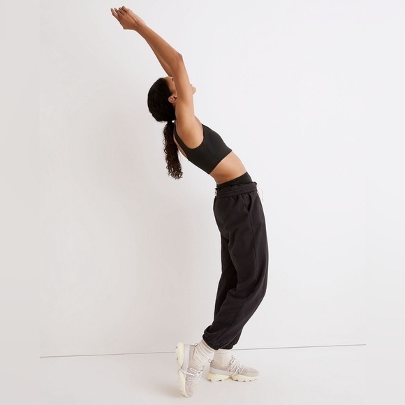 Madewell Flex Square Neck Sports Bra in True Black Size XS NWT - Picture 5 of 11